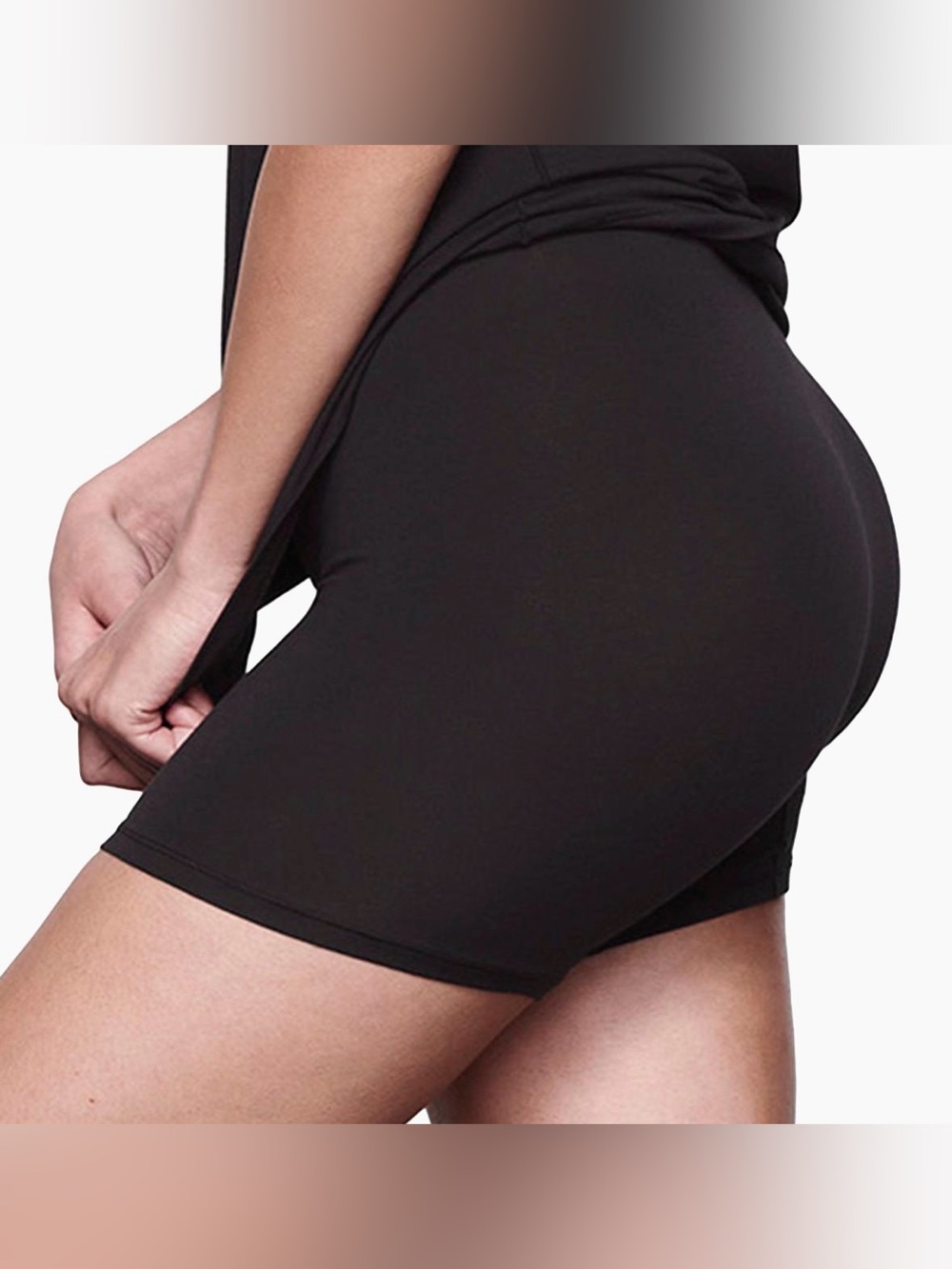 NWT SKIMS Black Cotton Ribbed Boxer - Picture 3 of 11